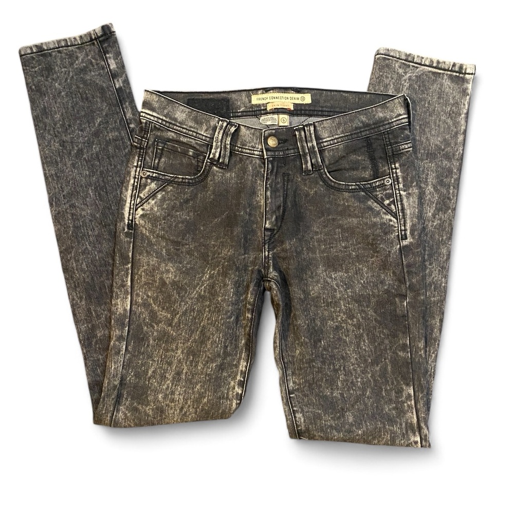 French Connection Acid Wash Jeans Marbled  Skin Tight Jeans